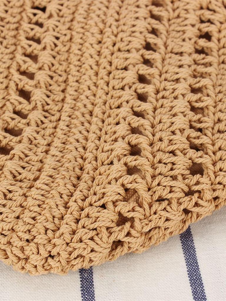 Exquisite Handmade Triangle Knit Shoulder Bag for Beach and Commute