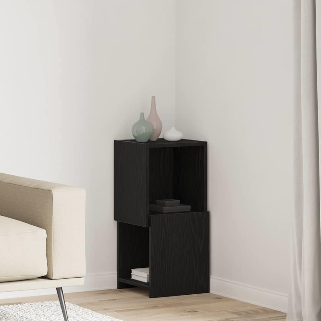 Corner Cabinet 30.5x30x65cm Engineered Wood Black Oak Effect