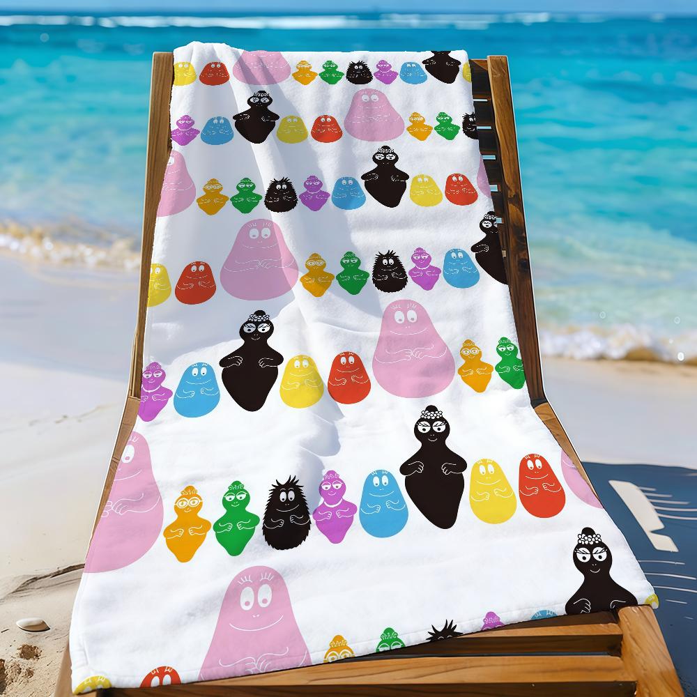 Cartoon B-Barbapapa-S Towel Sports Quick Dry Travel Camping Gear Sandproof Soft Light Large Beach Towel