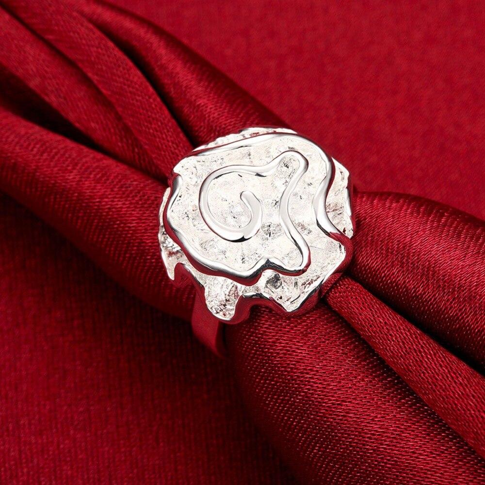 925 Sterling Silver Elegant Rose Flower Women Rings Fashion Jewelry For Female Valentine 'S Day Gifts