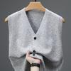 Single Breasted Pullover Autumn Sleeveless Vests Men Work Sweater Knitted Male Waistcoat Jumper Pullovers
