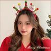 Santa Christmas Headband Elk Hair Hoop Plush Bow Red Hair Band  Christmas Decoration