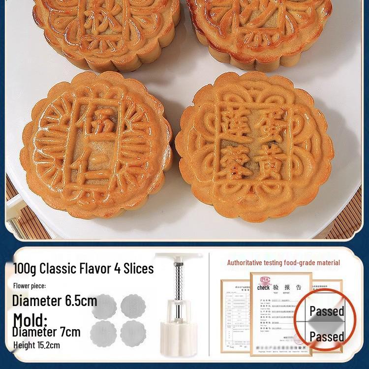 Set di Stampini per Torta Lunare di Metà Autunno: Strumento Manuale per Pressare Pasticcini alla Pelle di Ghiaccio e Fagioli Mung