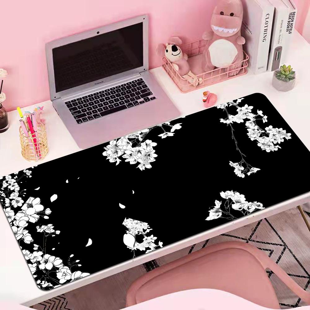 Japan Black Sakura Gaming Mouse Pad Color Laptops Deskmat Cherry Blossom Hybxaxc Office Carpet Keyboard Computer Big Carpet