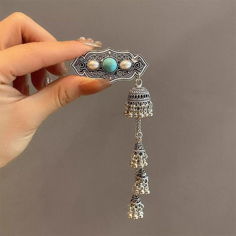 Barrette à cheveux à pampille papillon violet classique Élégant bandeau de cheveux de style ethnique Coiffe Rétro Style chinois Pince latérale Fête