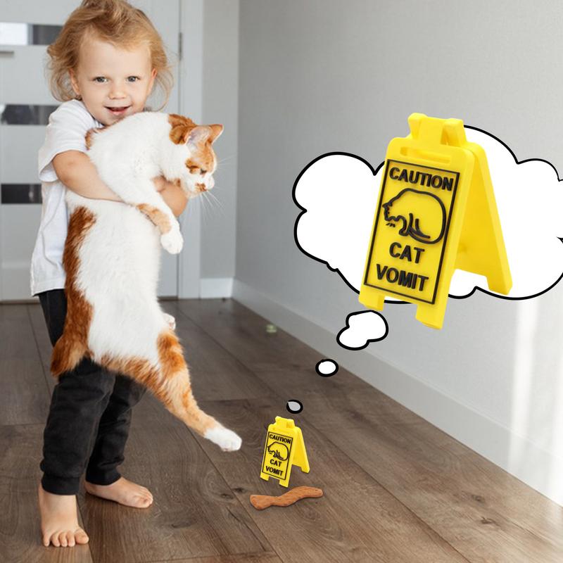 Funny Cat Vomit Sign Garden Yard Warning Sign Pedestrians In Area Floor Sign Ornament Caution Sign Funny Gifts for Cat Lovers