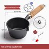 ZISIZ Cast Iron Mini Hot Oil Pan with Wooden Handle