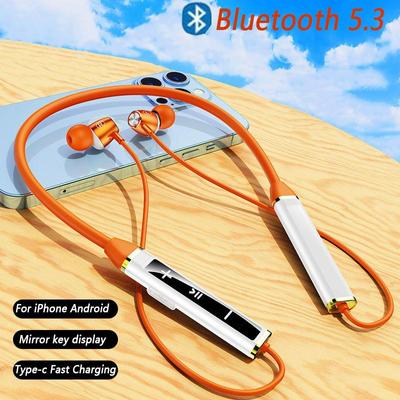 Nová náhlavní souprava Bluetooth na krk, sportovní bezdrátová náhlavní souprava, velká baterie, binaurální magnetické přisávání