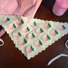 Sweet Cute Strawberry Cherry Handmade Crochet Hollow Triangle Headband Towel Women Spring Summer Travel Photo Hair Scarf