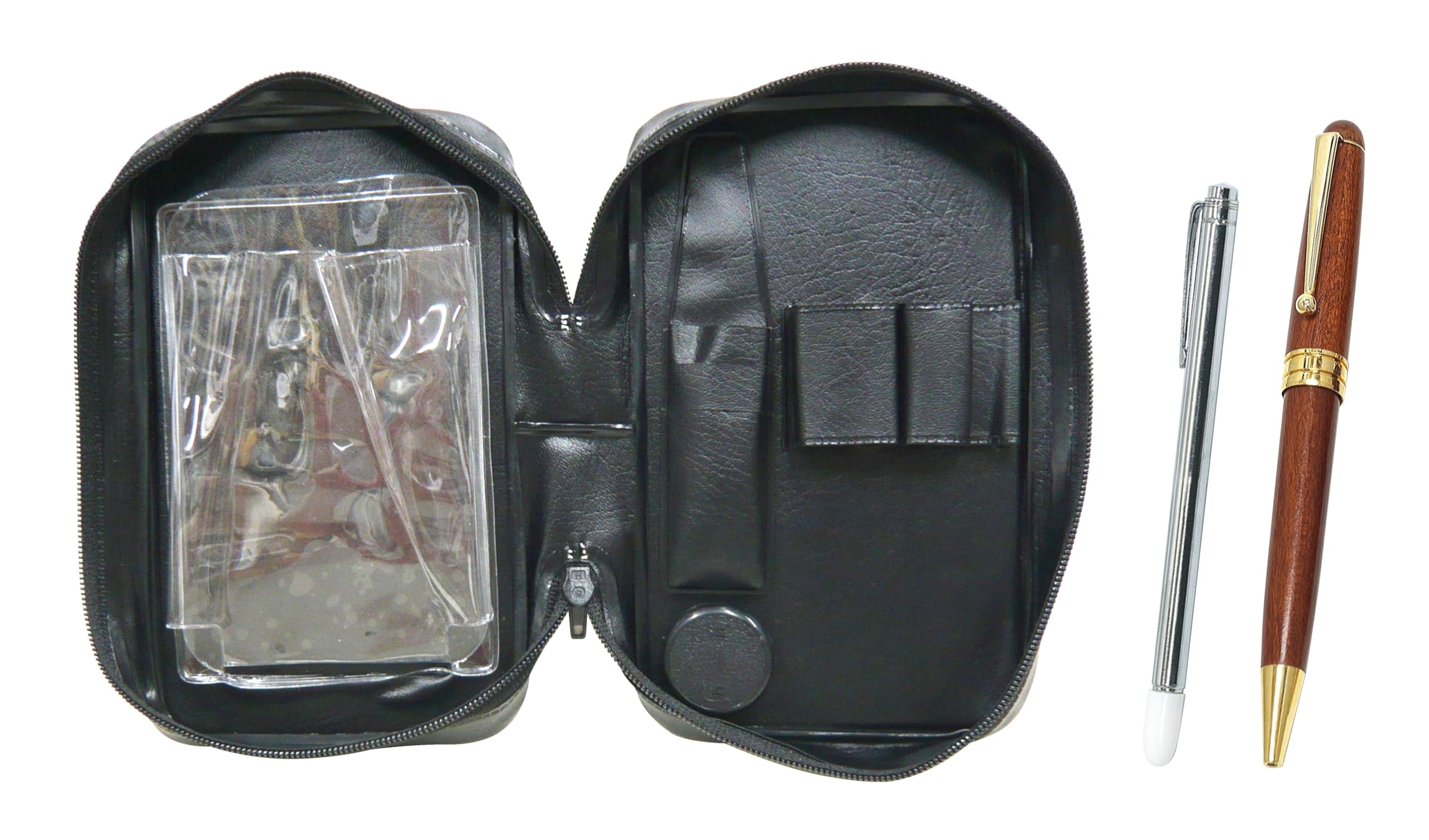 

Металлическая ручка-указка на молнии и деревянный корпус, ретро вращающаяся шариковая ручка, набор для упражнений, футляр, EXPVC-701S-1455