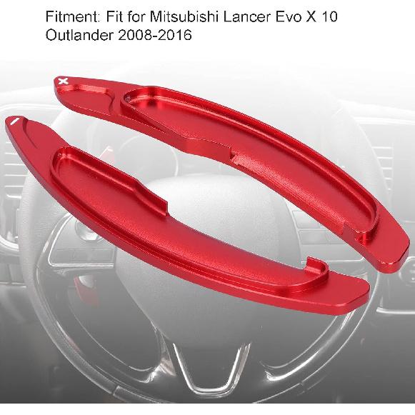 Acouto Paddle Shift Extend Cover,Steering Wheel Paddle Shifter Extension for Lancer Evo X 10 Outlander 2008‑2016