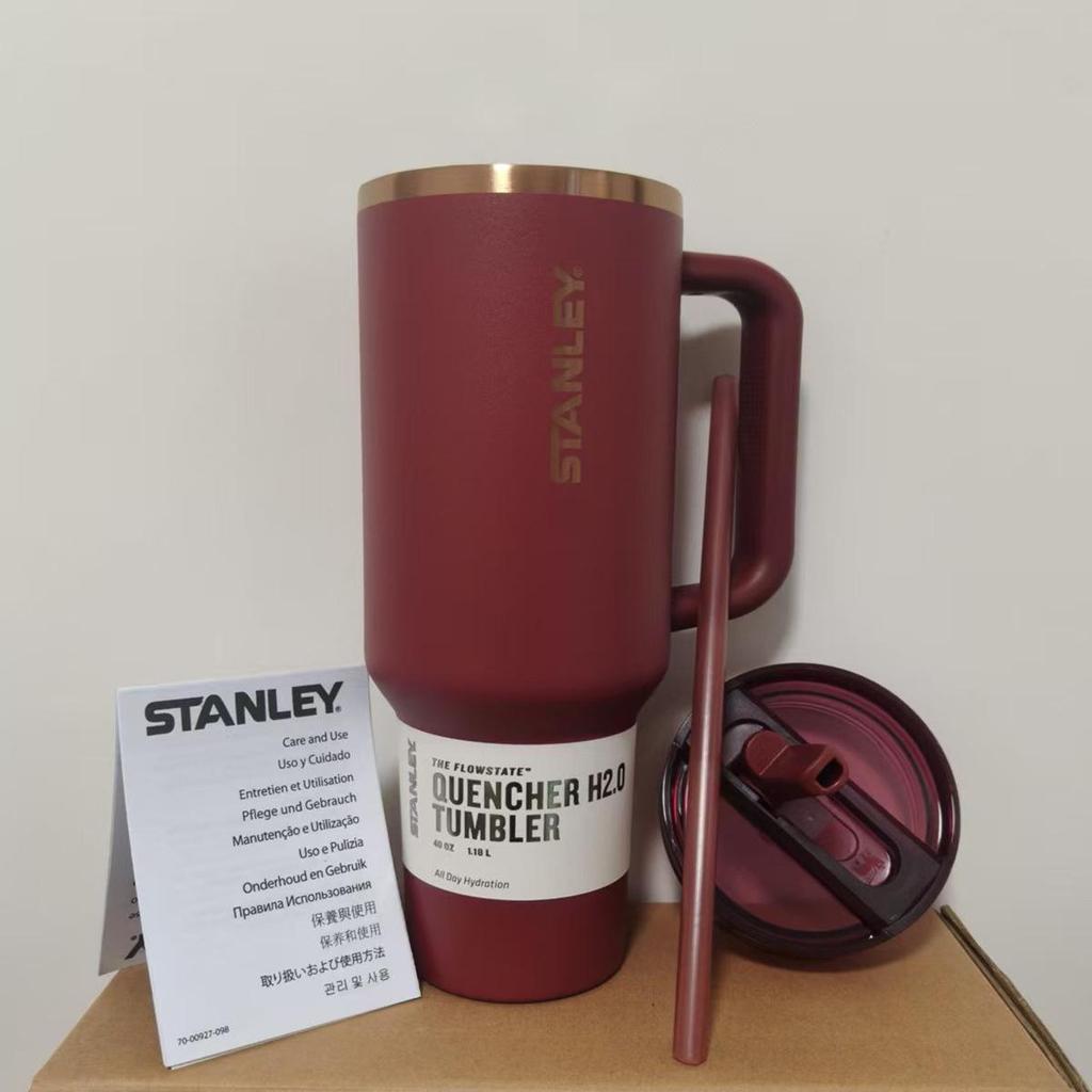 Stanley 3. Generation Ice King Vakuumisolierter Edelstahlbecher mit tragbarem Faltstrohhalm