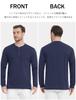 [TACVASEN] Men's Long-Sleeve T-Shirt, Plain, Sweat-Absorbing, Breathable, 100% Cotton, Lightweight, Golf, Plus Sizes, Henley Neck, Business, Innerwear