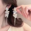 French Style Tassel Flower Earrings For Women Elegant Exaggerated Ribbon Drop Dangle Earrings Fashion Party Ear Jewelry Gifts