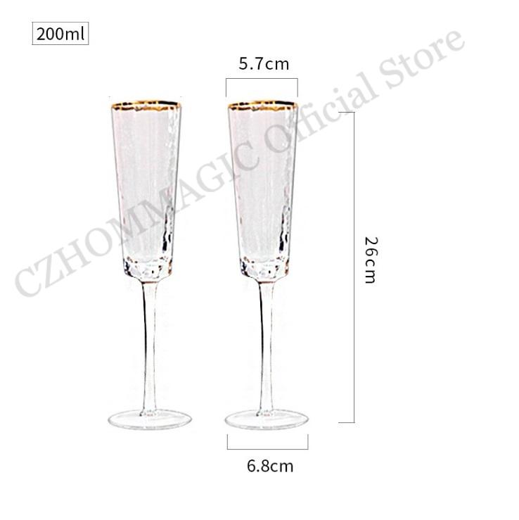 200/350ml 2Pcs Phnom Penh Hammer Wine Glass Goblet Creative Crystal Glass Red Wine Champagne Glass Party Home Glassware Drinking