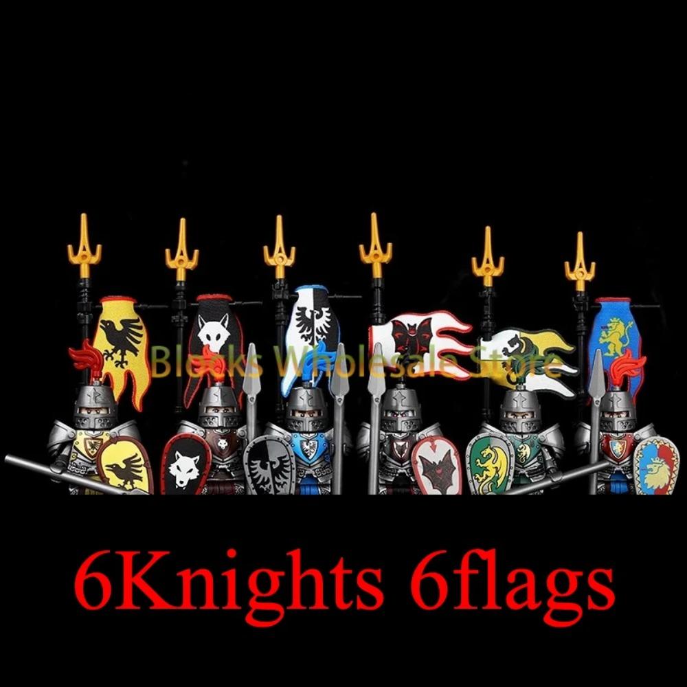 Figuras de Soldados de Castelo Militar Medieval Blocos de Construção Roma Cavaleiro Leão Arma Guerreiro Espada Infantaria Capacete Modelo Tijolos Brinquedos