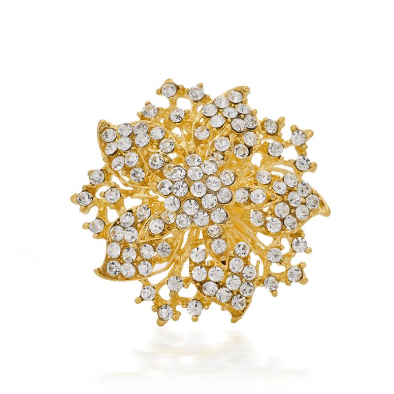 Exquisite Vintage Strass Bauhinien Brosche - Große Kranz Korsagen Nadel für Bekleidungsaccessoires