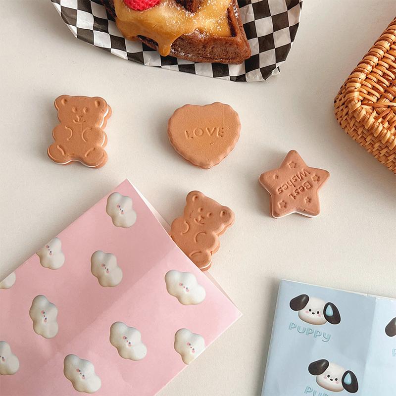 10Pcs Cute Cartoon Design Gift Paper Bag Kawaii Color Girl Paper Bag Snack Bag