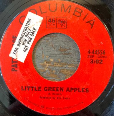 7inch Record PATTI PAGE - Little Green Apples / This House 444556 Columbia 1968 US Pop Used