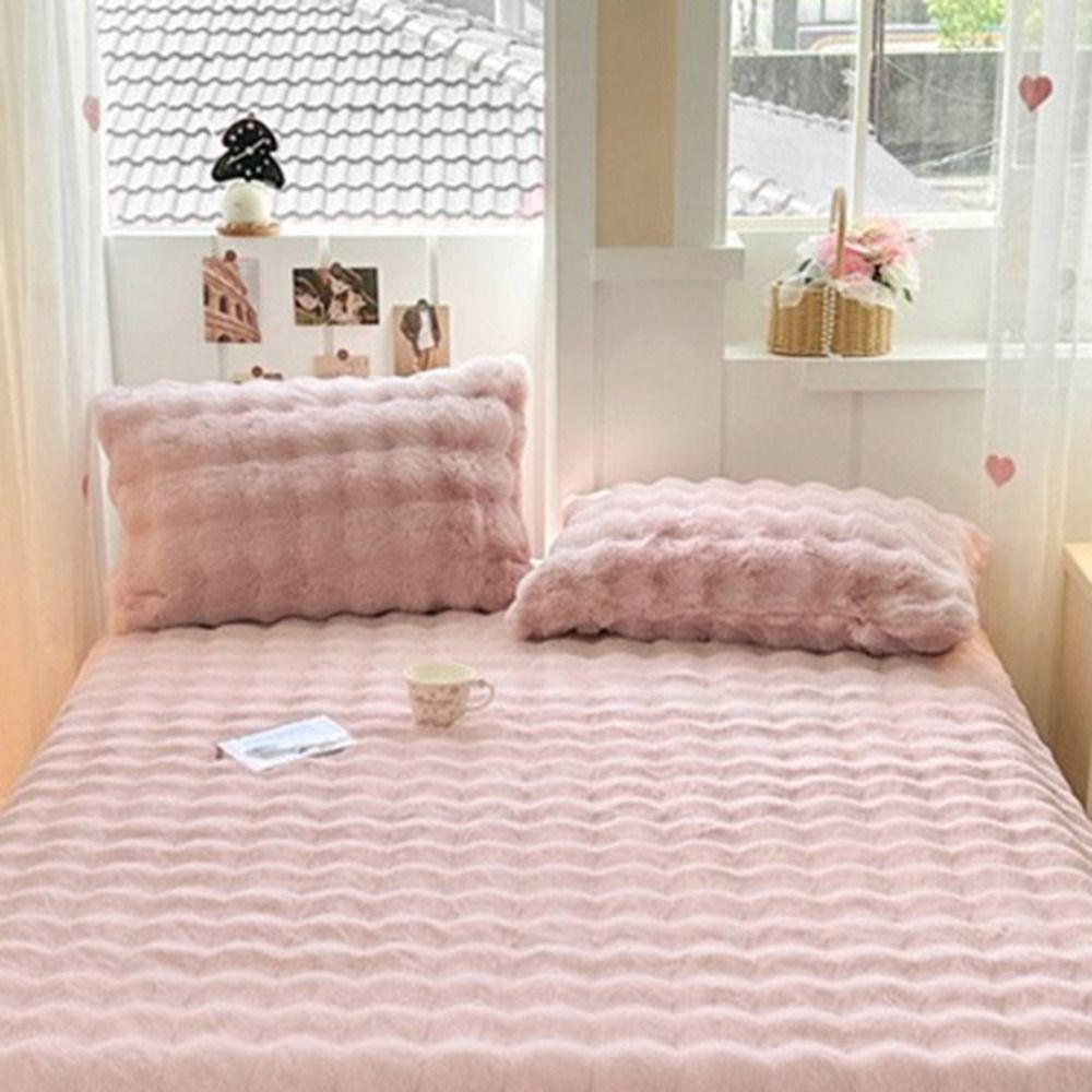 2pcs Thickened Plush Fur Pillowcase Fluffy Pillow Cover Sleep Pillowcase  Home Decoration