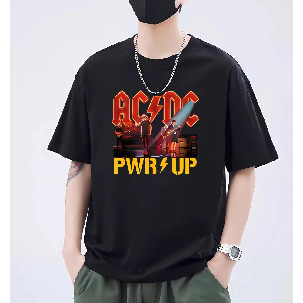 Pwr Up Welttournee Zweiseitiges Shirt Promi-maßgeschneiderte Kleidung Grafik-T-Shirts Street Fashion Kurzärmlig