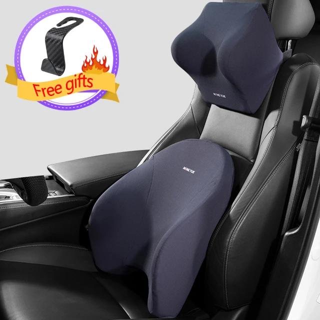 Car Neck Pillow Car Seat Lumbar Headrest Support Memory Foam Waist Neck Pillow Car Travel Back Support Car Interior Accessories