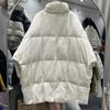Fledermausärmel Daunenjacke Damen Mittellang Locker Mode Übergröße Warm Winter Parka Jacke