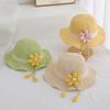 Kids Sunhat With Wide Brim And Breathable Paper Grass Material For Summer Outdoor Activities