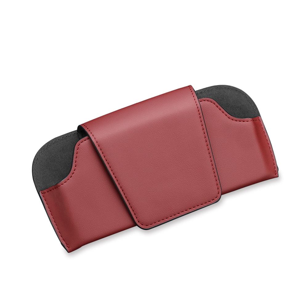 Car Glasses Holder Case Leather Auto Sun Visor Sunglasses Clip Glasses Hanger Card Ticket Holder Multi-Function Car Interior Storage