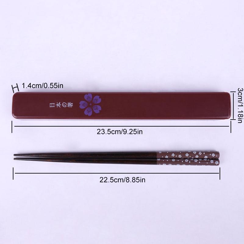 1Set Japanese Chopsticks Travel Camping Wooden Chopsticks Set With Case Reusable Sushi Sticks for Food Kitchen Tableware
