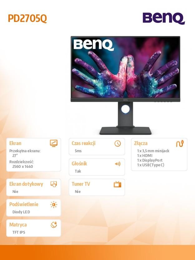 Monitor 27 Inch PD2705Q LED 5ms/QHD/IPS/HDMI/DP/USB