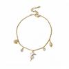 Copper Zircon Bohemian Shell Bangle Imitation Pearl Beach Hand Chain  Girls