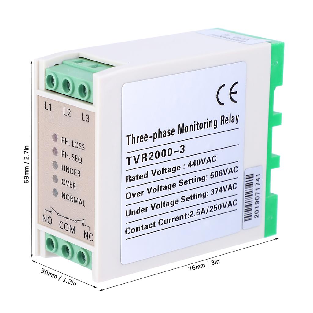 440VAC Over & Under Voltage Failure Phase Sequence Protector 3 Phase Power Supply Relay