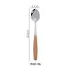 Abay Vintage Japanese Beech Wood Handle Stainless Steel Spoon Set