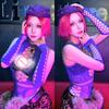 Open Bra Hollow Out Fishnet Dress With Gloves Round Neck See Through Cover Up Dress Women'S Swimwear Party Night Lingerie Dress