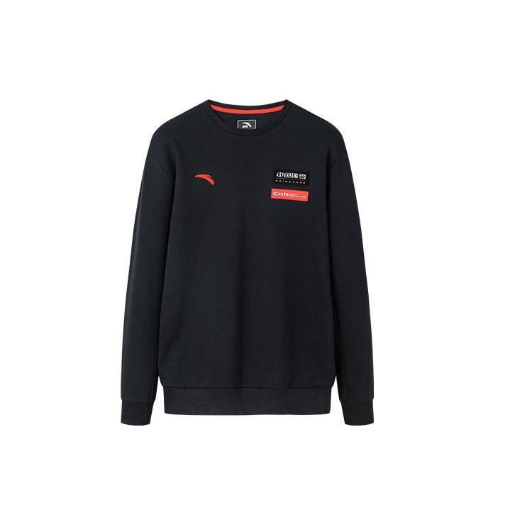 Anta Variety Training Collection Sweatshirts Men's Black Crew Neck Thickened Regular 152247748-3