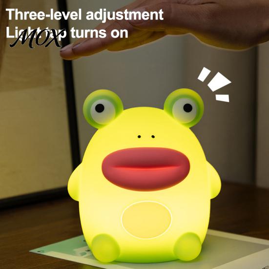 Portable Nursery Light Frog Silicone Night Light, Rechargeable Touch Bedside Lamp with 3 Brightness & Remote Control, 30 Min Timer Desk Decoration,
