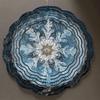 10 Inch Snowflake Wind Spinner for Garden Patio Decor with Frosted Glass Design 360 Swivel Hook All Season Outdoor Metal Art Winter Wonderland Gift