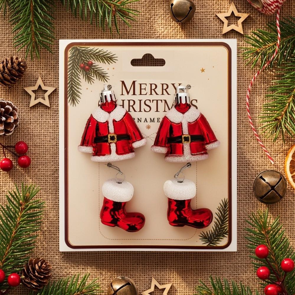 4PCS Packaged Set Tree Pendant Assorted Shapes Hanging Decoration Xmas Bauble  Festive Arrangement
