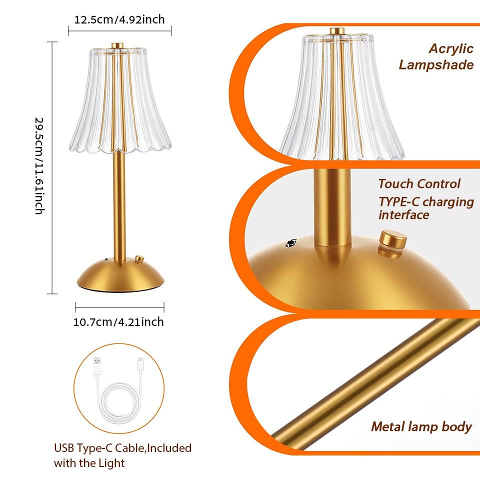 LED Table Lamps Touch Sensor Desktop Night Light USB Rechargeabl Portable Bedroom Book Lamp Reading Lamps Decor Light