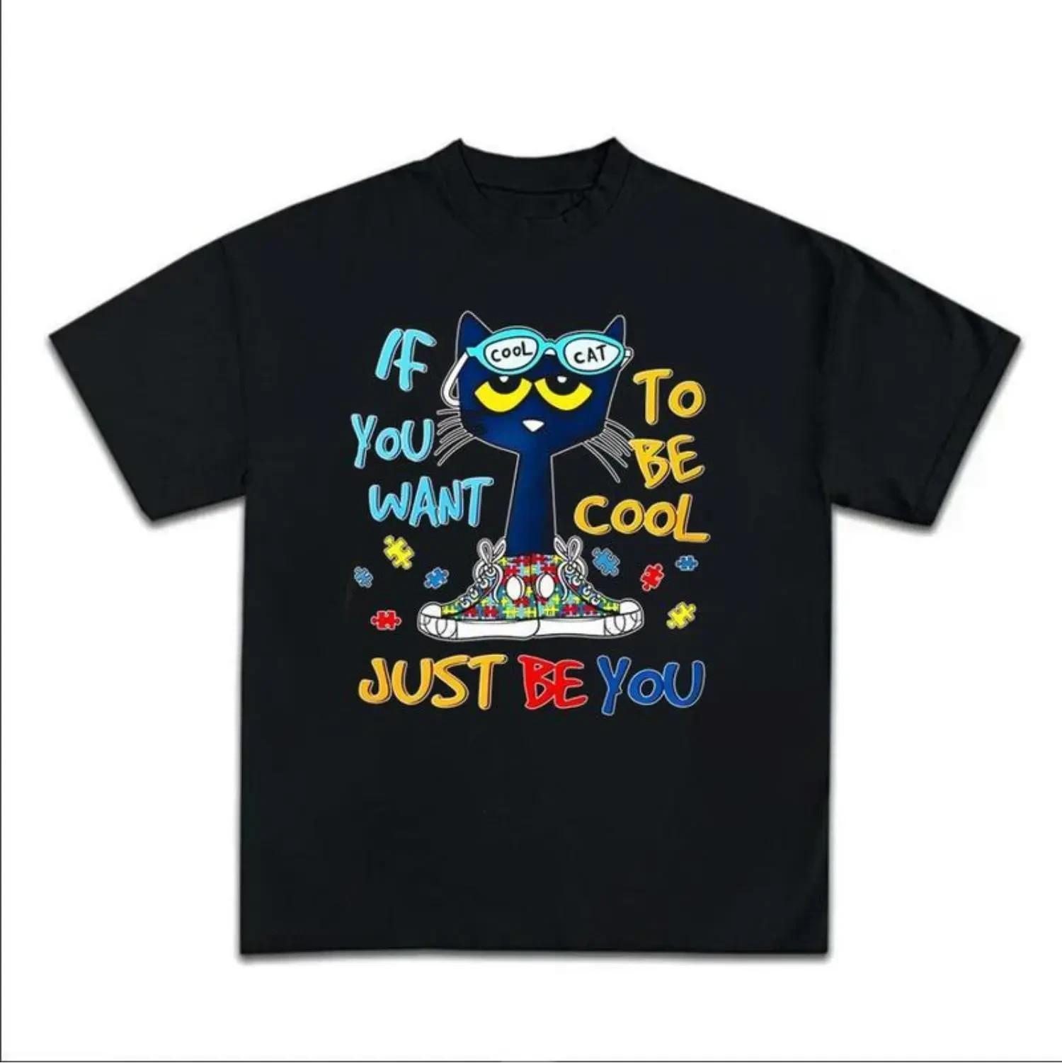 Pete The Cat Graphic Unisex Tee For Men And Women Featuring Cute Cartoon Charact XXL