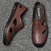 New 2024 Summer Genuine Leather Mens Casual Beach Designer Luxury Business Formal Driving Shoes for Men Fashion Sandals Slippers