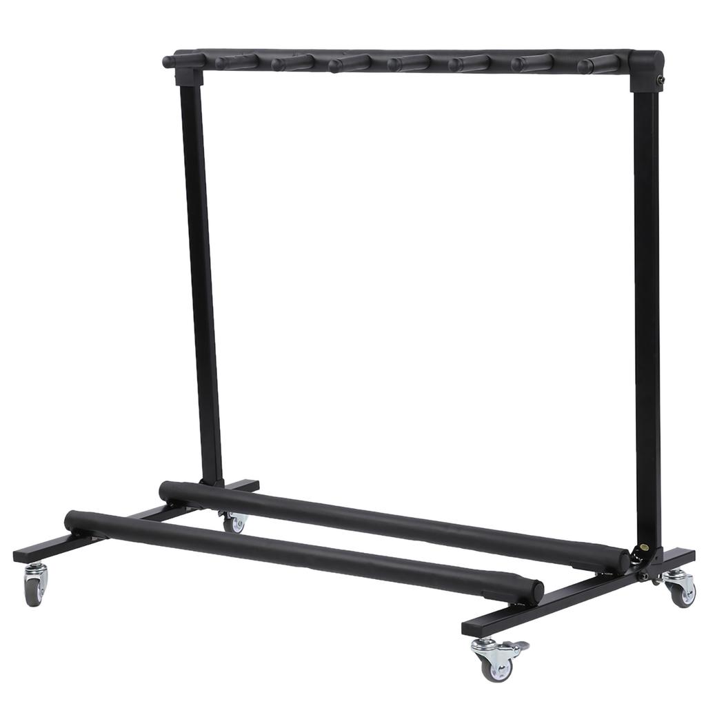 Flatsons Multiple Guitar Stand Foldable Universal Electric Guitar Bass Display Rack Wheels