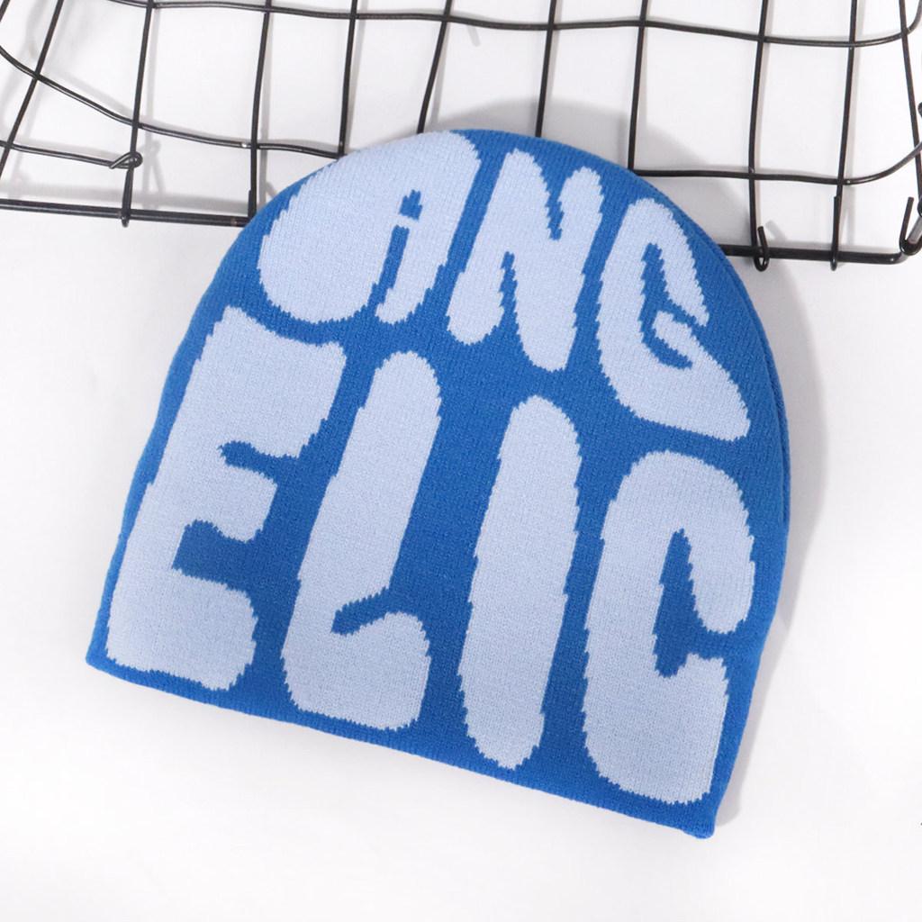 Letter Pattern Fashion Women Casual Warm Knitted Hat For Autumn And Winter