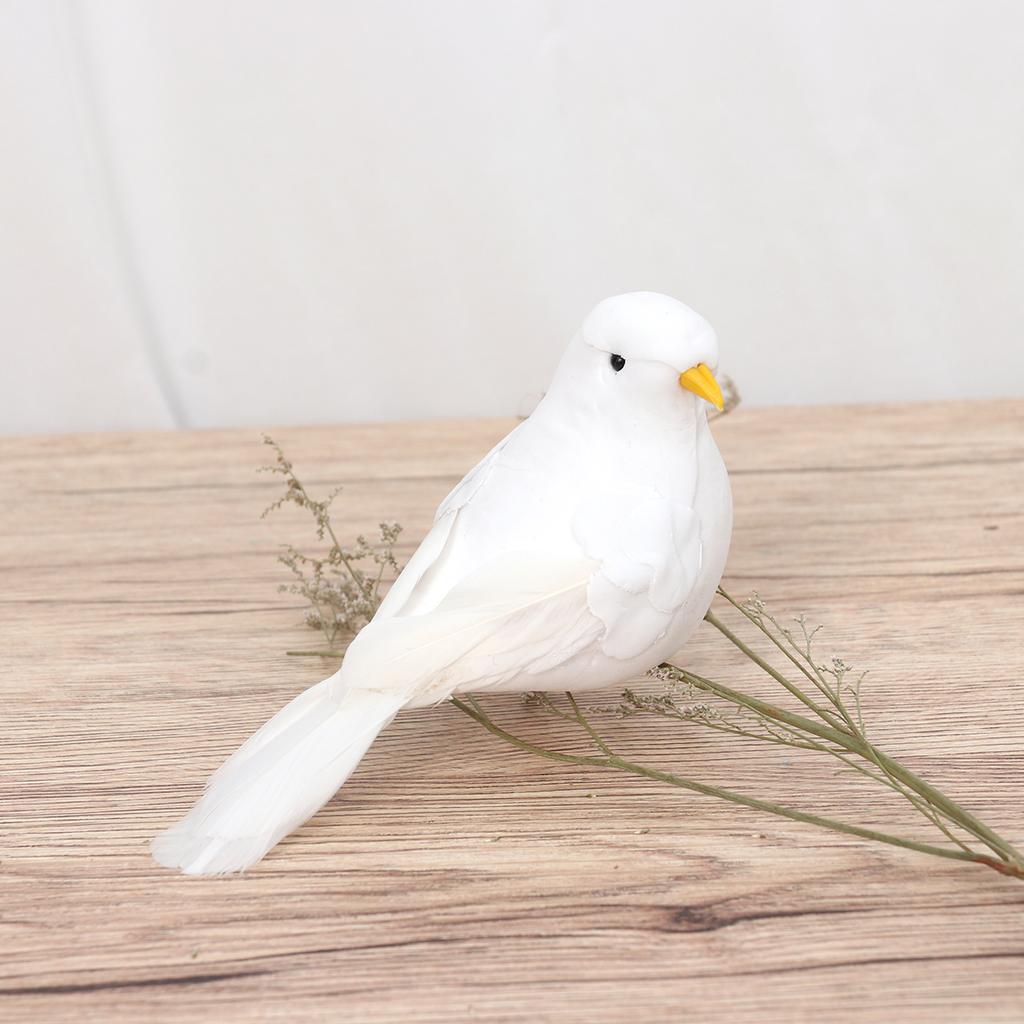 Bird Fake Birds Pigeon Doves Figure Dove Figurine Artificial Decor Decoration White Ornament Lawn Faux Toy Garden Playset
