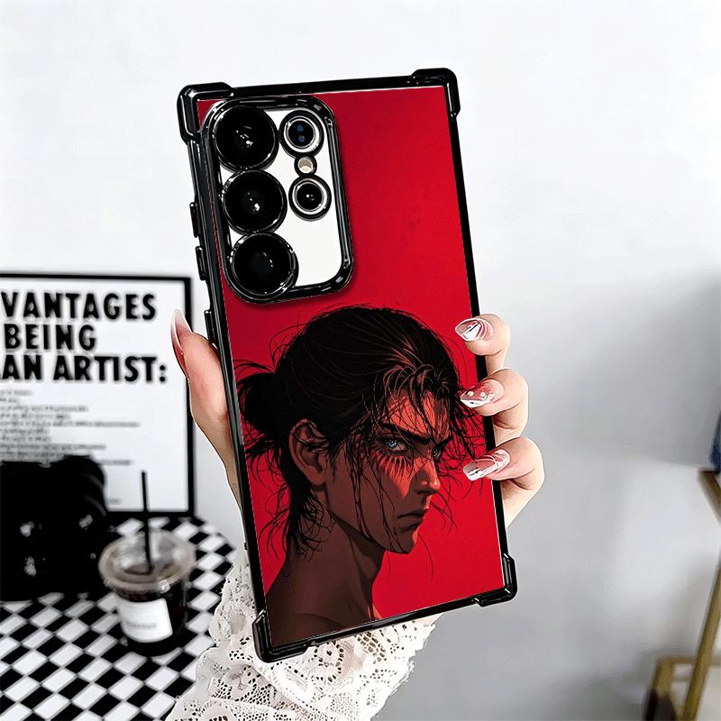 A-Attack On T-Titan Eren Yeager Plating Phone Case For Samsung Galaxy S24 S25 FE S26 Edge S23 Ultra S22 S21 Plus S20 Anti-Fall A