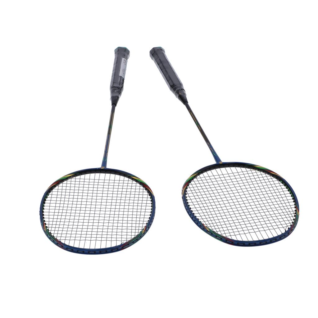 2 Player Badminton Racquets Set Lightweight Carbon Composite Double Rackets for Adults