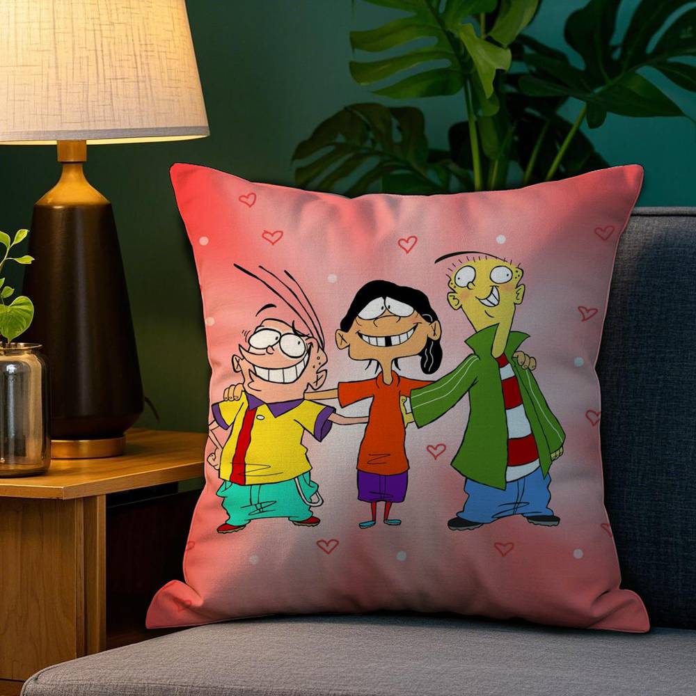 E-Ed Edd N Eddy Pillow Case Anti-dustmite Pillowcase Invisible zipper silky Sofa cushion cover