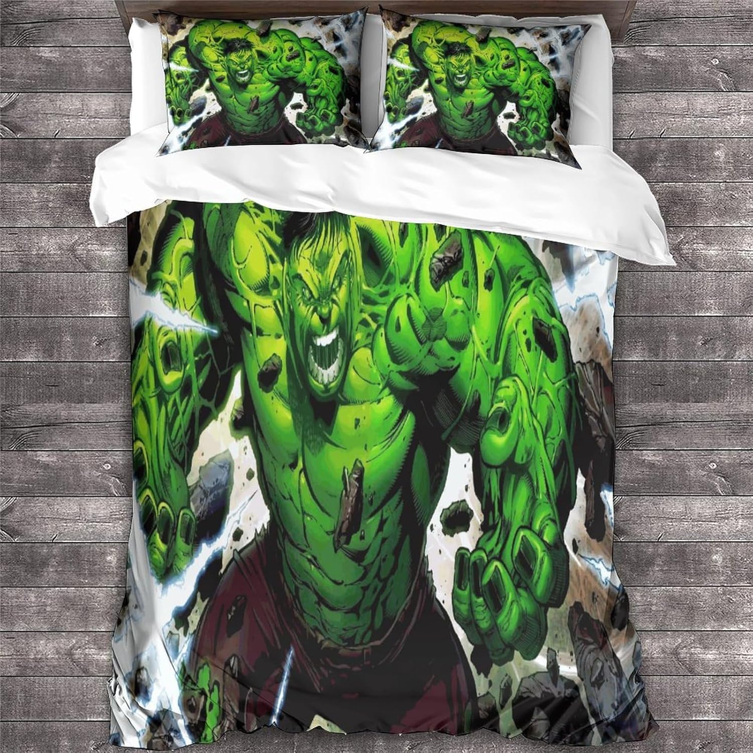 Flylo Unisex Hulk Duvet Cover Set For Kids Youth Adults Duvet Covers Double Size Bedding Set With Pillowcases Soft Microfiber Quilt Cover Set