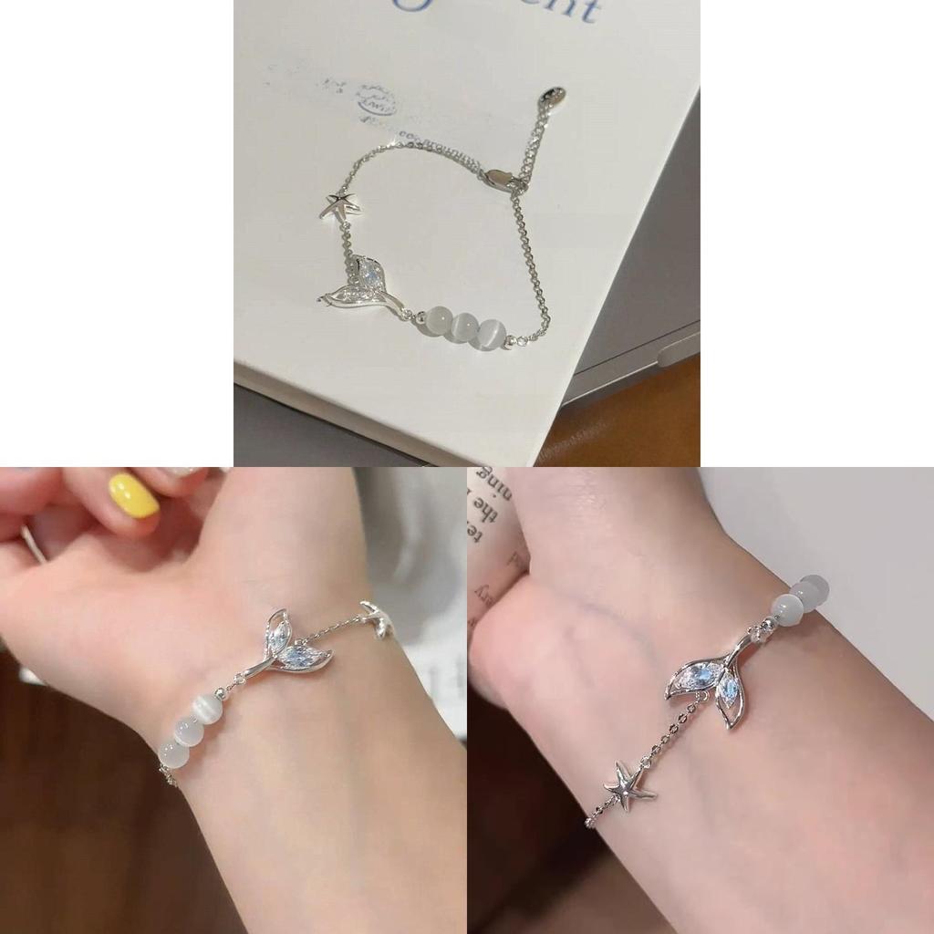 Zircon Fish Tail Glass Starfish Hand Chain With Inlaid Crystals For Stylish Womens Accessories